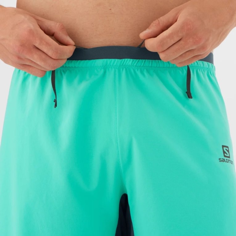 Turquoise Salomon Cross 7'' No Liner Men's Shorts | IE RG8430